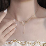 By Queen Κολιέ Butterfly Gold 925 με Φίλντισι και Zircon - Image 8