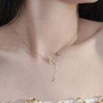 By Queen Κολιέ Butterfly Gold 925 με Φίλντισι και Zircon - Image 7