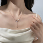 By Queen Κολιέ Butterfly Gold 925 με Φίλντισι και Zircon - Image 5