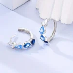 By Queen Ασημένια Σκουλαρίκια Κρεμαστά Δάκρυ Blue - Image 3