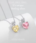 By Queen Κολιέ Καρδιά S925 Με Διπλή Καρδιά Σε Κίτρινο Και Λευκό Χρώμα - Image 5