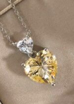 By Queen Κολιέ Καρδιά S925 Με Διπλή Καρδιά Σε Κίτρινο Και Λευκό Χρώμα - Image 7