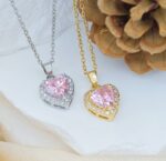 By Queen Κολιέ Καρδιά S925 Σε Ροζ Χρώμα Με Ζιργκόν - Image 11