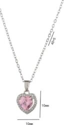 By Queen Κολιέ Καρδιά S925 Σε Ροζ Χρώμα Με Ζιργκόν - Image 24