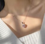 By Queen Κολιέ Καρδιά S925 Σε Ροζ Χρώμα Με Ζιργκόν - Image 4