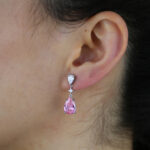 By Queen Σκουλαρίκια S925 Ροζ Δάκρυ & Κρυστάλλινη Λάμψη - Image 11