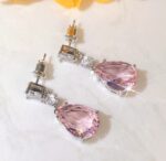 By Queen Σκουλαρίκια S925 Ροζ Δάκρυ & Κρυστάλλινη Λάμψη - Image 14