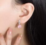 By Queen Σκουλαρίκια S925 Ροζ Δάκρυ & Κρυστάλλινη Λάμψη - Image 15