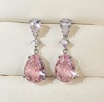 By Queen Σκουλαρίκια S925 Ροζ Δάκρυ & Κρυστάλλινη Λάμψη - Image 4