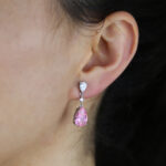 By Queen Σκουλαρίκια S925 Ροζ Δάκρυ & Κρυστάλλινη Λάμψη - Image 5