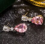 By Queen Σκουλαρίκια S925 Ροζ Δάκρυ & Κρυστάλλινη Λάμψη - Image 12