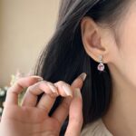 By Queen Σκουλαρίκια S925 Ροζ Δάκρυ & Κρυστάλλινη Λάμψη - Image 9