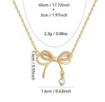 By Queen Γυναικείο Κολιέ Διπλός Φιόγκος S925 Gold Plated Με Ζιργκόν - Image 10