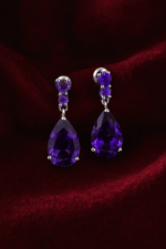 By Queen Σκουλαρίκια S925 Teardrop Amethyst