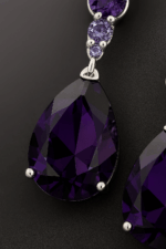 By Queen Σκουλαρίκια S925 Teardrop Amethyst - Image 11