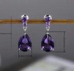By Queen Σκουλαρίκια S925 Teardrop Amethyst - Image 12