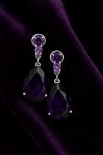 By Queen Σκουλαρίκια S925 Teardrop Amethyst - Image 5