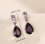 By Queen Σκουλαρίκια S925 Teardrop Amethyst - Image 6