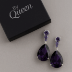 By Queen Σκουλαρίκια S925 Teardrop Amethyst - Image 8