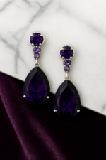 By Queen Σκουλαρίκια S925 Teardrop Amethyst - Image 9