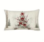 By Queen Limited Festive Edition Χριστουγεννιάτικη Μαξιλαροθήκη 50×30 εκ. Με Χιονισμένο Δέντρο και Κόκκινες Κορδέλες - Image 6