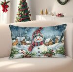 By Queen Limited Festive Edition Μαξιλαροθήκη Snowman Village 50x30εκ.