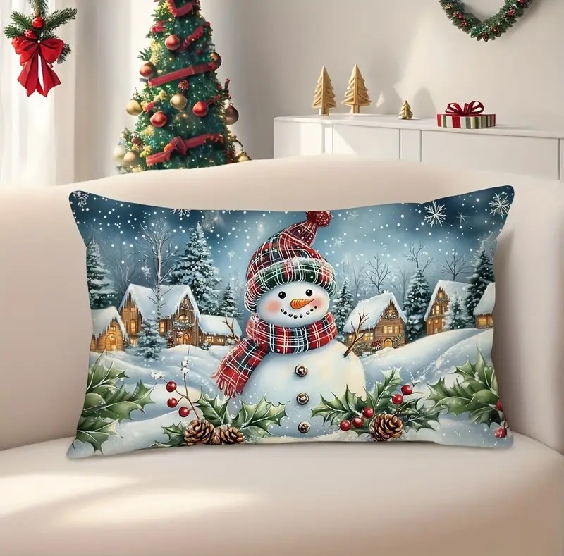 limited festive edition pillowcase snowman village parallelogram1 By Queen Limited Festive Edition Μαξιλαροθήκη Snowman Village 50x30εκ. - Image 1