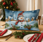 By Queen Limited Festive Edition Μαξιλαροθήκη Snowman Village 50x30εκ. - Image 3