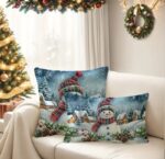 By Queen Limited Festive Edition Μαξιλαροθήκη Snowman Village 50x30εκ. - Image 5