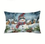 By Queen Limited Festive Edition Μαξιλαροθήκη Snowman Village 50x30εκ. - Image 9