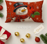 By Queen Limited Festive Edition Μαξιλαροθήκη Χιονάνθρωπος & Καρδινάλιος 50×30 εκ. - Image 6