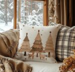 By Queen Limited Festive Edition Μαξιλαροθήκη “Scandinavian Serene Christmas” Με Τάρανδους Και Πεύκα 45x45εκ. - Image 6