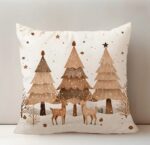 By Queen Limited Festive Edition Μαξιλαροθήκη “Scandinavian Serene Christmas” Με Τάρανδους Και Πεύκα 45x45εκ. - Image 9