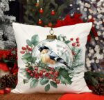 By Queen Limited Festive Edition Μαξιλαροθήκη Bird Ornament Design 45x45εκ. - Image 2