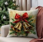 By Queen Limited Festive Edition Μαξιλαροθήκη Golden Bells Με Κόκκινη Κορδέλα - Image 5
