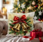 By Queen Limited Festive Edition Μαξιλαροθήκη Golden Bells Με Κόκκινη Κορδέλα - Image 7