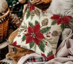 By Queen Limited Festive Edition Μαξιλαροθήκη Holiday Classic Με Φυλλώματα Και Κόκκινα Μούρα 45x45εκ. - Image 4