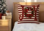 By Queen Limited Festive Edition Μαξιλαροθήκη JOY Με Χριστουγεννιάτικο Στεφάνι 45x45εκ. - Image 3