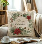 By Queen Limited Festive Edition Μαξιλαροθήκη Merry Wreath Με Αλεξανδρινά Και Κουκουνάρια 45x45εκ. - Image 3