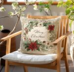 By Queen Limited Festive Edition Μαξιλαροθήκη Merry Wreath Με Αλεξανδρινά Και Κουκουνάρια 45x45εκ. - Image 7