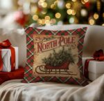 By Queen Limited Festive Edition Μαξιλαροθήκη North Pole Με Vintage Έλκηθρο 45x45εκ.