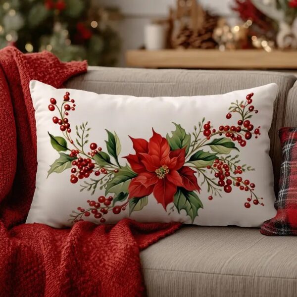By Queen Limited Festive Edition Μαξιλαροθήκη Poinsettia Elegance 50x30εκ.