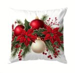 By Queen Limited Festive Edition Μαξιλαροθήκη με Αλεξανδρινά, Γκι Kαι Χρυσές Μπάλες 45x45εκ. - Image 6