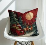 By Queen Limited Festive Edition Μαξιλαροθήκη Με Άγιο Βασίλη & Έλκηθρο 45x45εκ. - Image 4