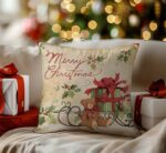 By Queen Limited Festive Edition Μαξιλαροθήκη Merry Christmas Με Αρκουδάκι & Δώρο 45x45εκ.