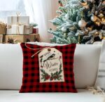 By Queen Limited Festive Edition Μαξιλαροθήκη Buffalo Plaid Με σχέδιο “Warm Winter Wishes”
