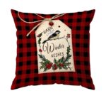By Queen Limited Festive Edition Μαξιλαροθήκη Buffalo Plaid Με σχέδιο “Warm Winter Wishes” - Image 2