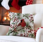 By Queen Limited Festive Edition Μαξιλαροθήκη Με Καρδινάλιο Και Κλαδιά Πεύκου 45x45εκ. - Image 3