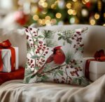 By Queen Limited Festive Edition Μαξιλαροθήκη Με Καρδινάλιο Και Κλαδιά Πεύκου 45x45εκ. - Image 6