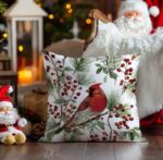 By Queen Limited Festive Edition Μαξιλαροθήκη Με Καρδινάλιο Και Κλαδιά Πεύκου 45x45εκ. - Image 8